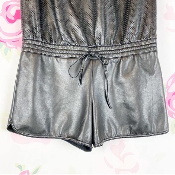 Anthropologie Bailey 44 Faux Vegan Black Leather Romper XS - Picture 3 of 6